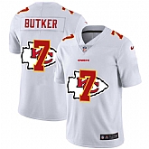 Nike Chiefs 7 Harrison Butker White Shadow Logo Limited Jersey Yhua,baseball caps,new era cap wholesale,wholesale hats